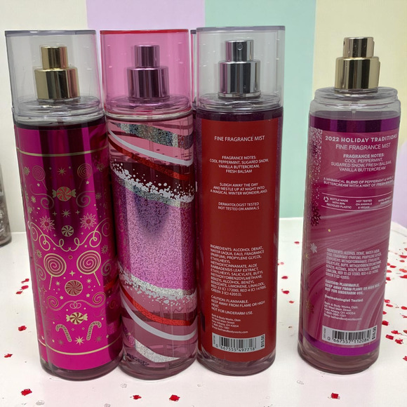 NEW Lot 3 x Bath & Body Works Twisted Peppermint Fragrance Body Mists + Bonus - Picture 2 of 3